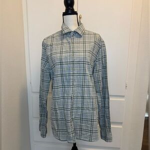 The Men's Store Gray and Green Plaid Shirt